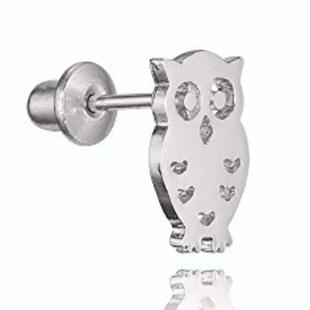 14k gold plated Owl screwback Earrings Girls!.